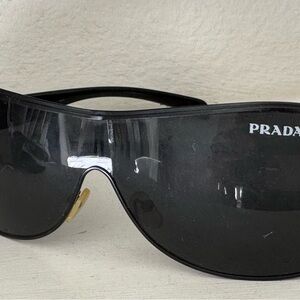 Prada Glossy Black Shield Sunglasses